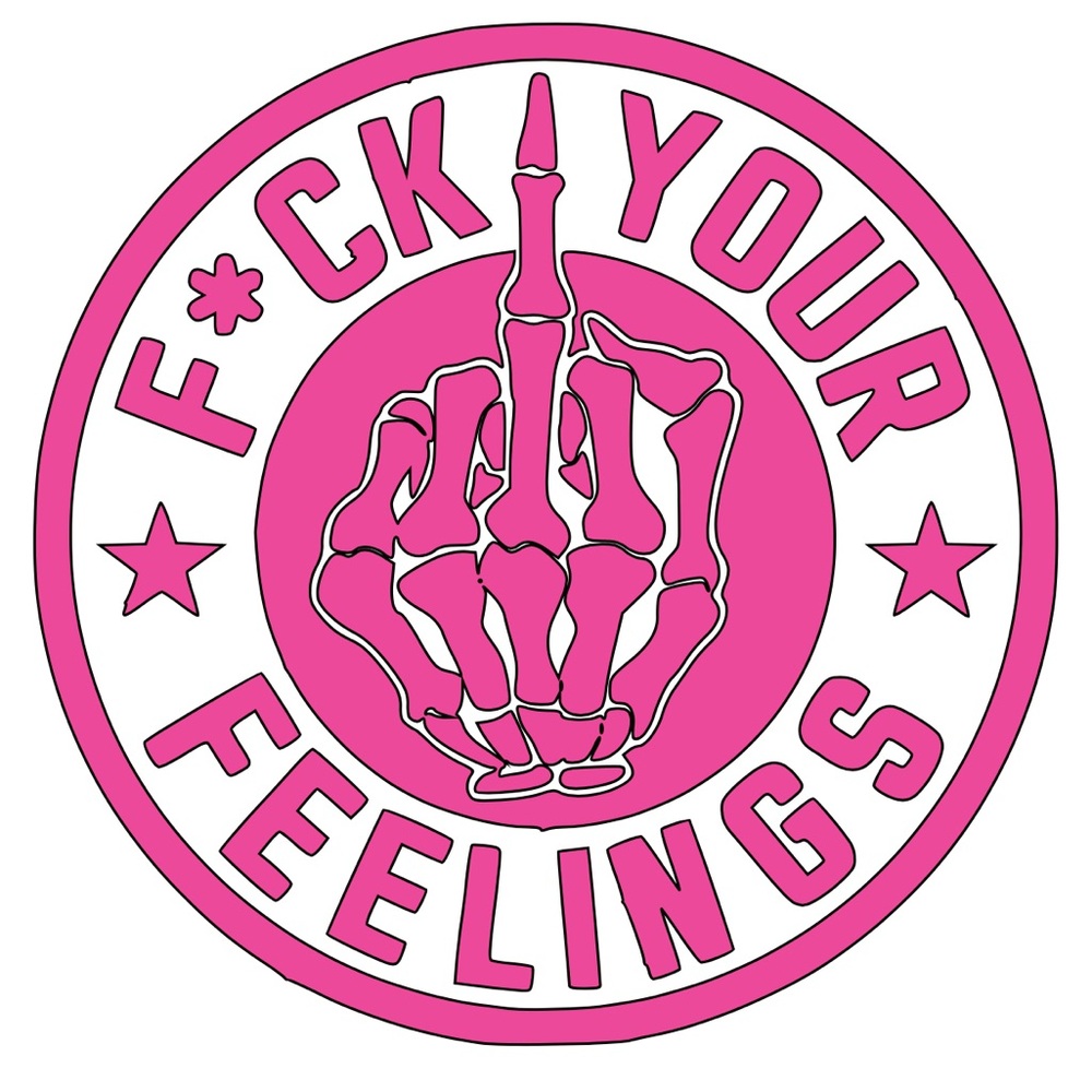 Pink vinyl decal  with Skeleton Design